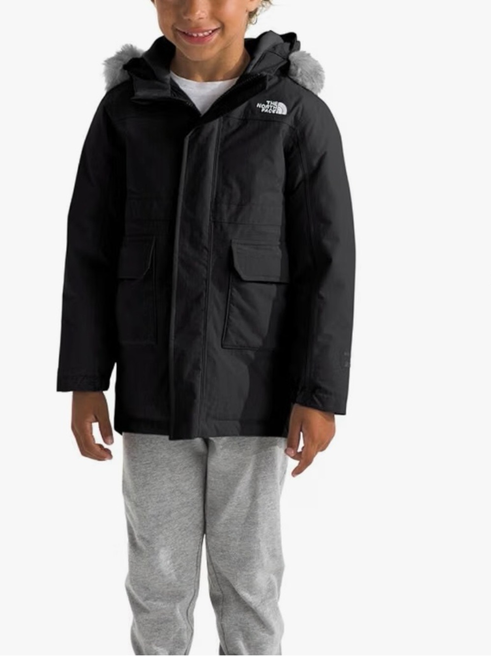 The North Face Kids' Black Arctic parka Winter Jacket with Hood